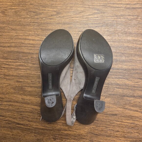 DANIELE TUCCI Women's Brushed Suede Leather Upper Open Toe Slingback Heels 7.5M - Picture 13 of 15